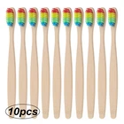 5 10 шт., Деревянные Зубные щётки с бамбуковой ручкой