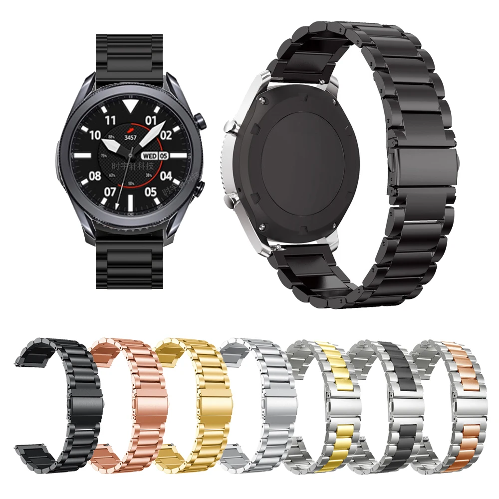 

Ремешок для Samsung galaxy watch 3 45 мм, браслет из нержавеющей стали для наручных часов, 22 мм 46 мм
