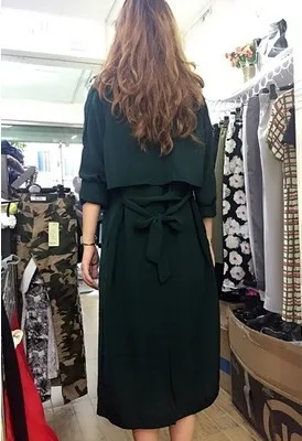 

2019 Autumn Loose Medium Long British Style Women Trench Oversized Casual Wind Coats