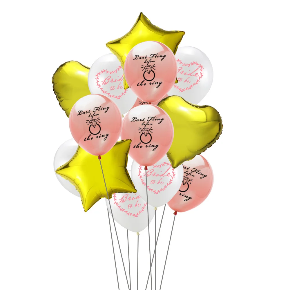 

Bride To Be Balloons Wedding Decoration 12inch Mix Color Confetti Globos Heart Shape Foil Ballon Engagement Party Decor Supplier