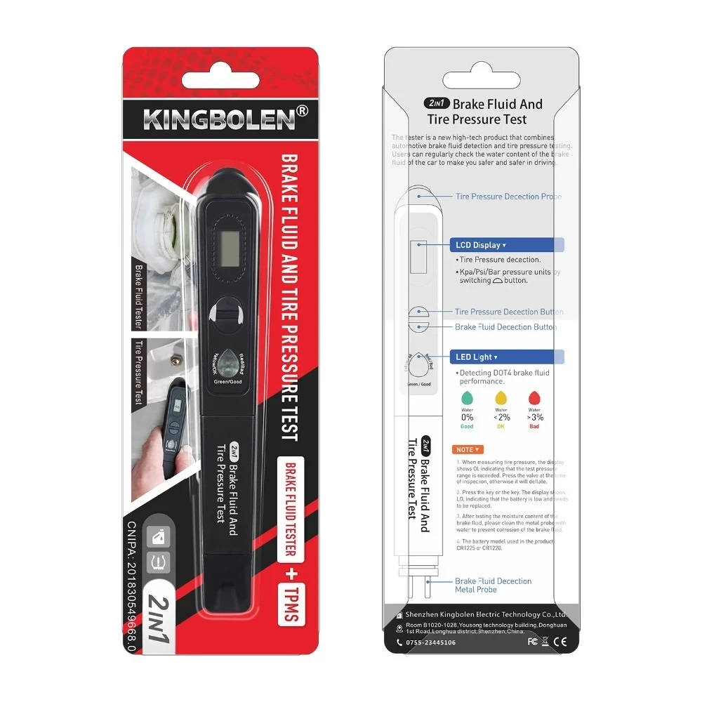 

Brake Fluid Liquid Tester Pen With 5 LED Registered Trackable Car Liquid Testing brake fluid Oil Quality tester For DOT3/DOT4