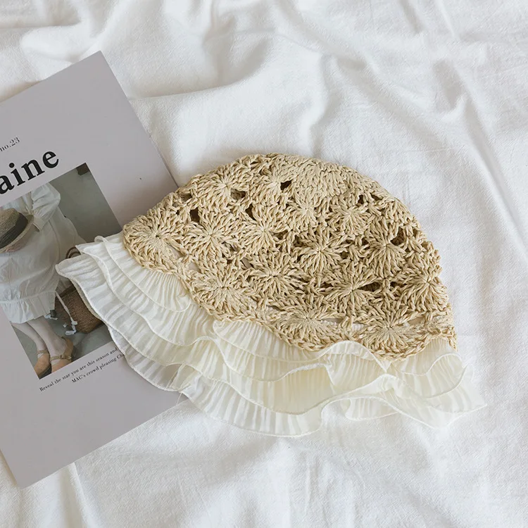 Женские кружева вязаные Рыбацкая шляпа полые шапка вязаная шляпка кружевное