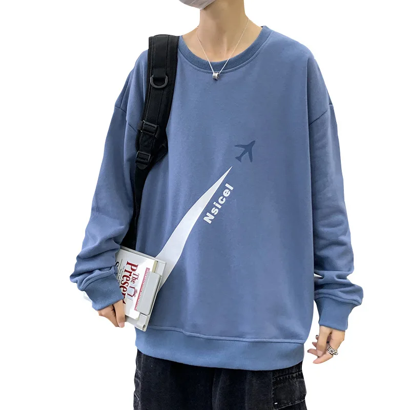 

New Spring And Autumn Winter Sweater Men's 2021 Plus Velvet Tide Brand INS Hats Loose Round Neck Boys