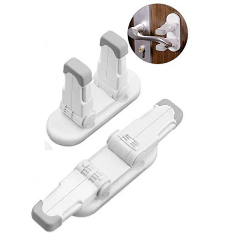 

1PCS Baby Safety Lock Door Lever Lock Safety Child Proof Doors Adhesive Lever Handle Compatible with Standard