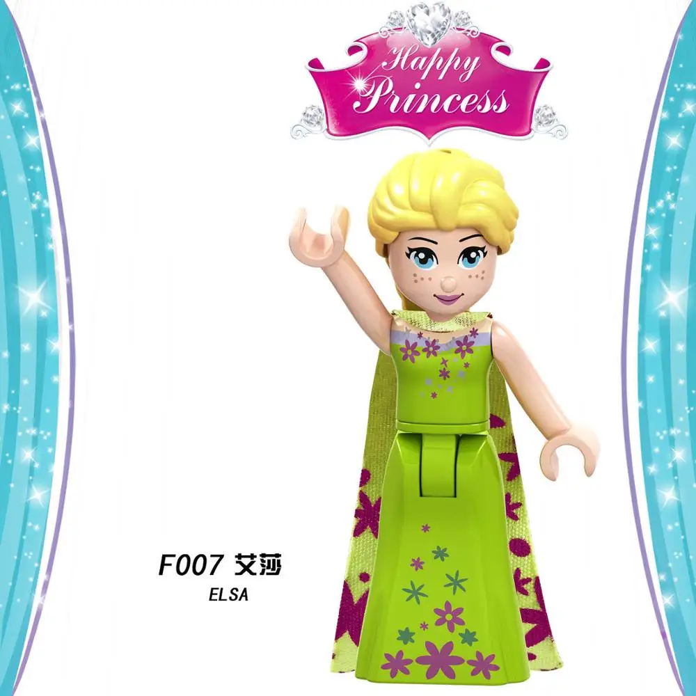 8 шт. F002-009 совместимы с Legoingly girl beauty and the Beast Anna Aisha детский подарок игра в мозги