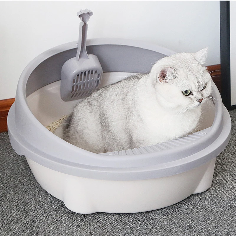 

Semi Closed Litter Sand Box Scoop Anti-Splash Portable Plastic Large Deodorant Sandpit Cat Self Cleaning Cat Litter Tray