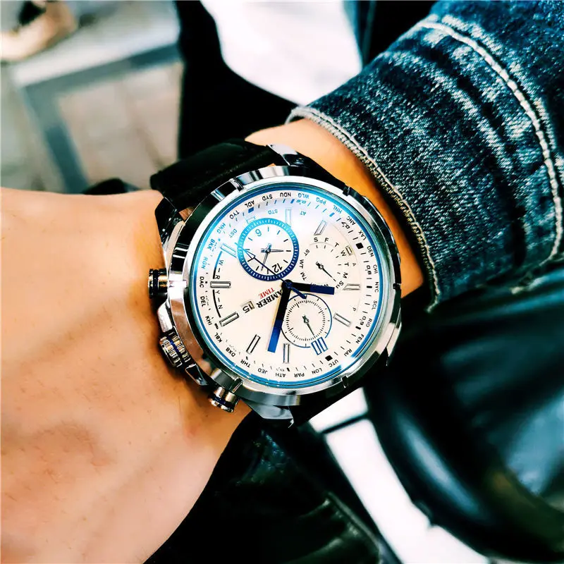 

Military Style Outdoor Sports Watch Male Student Personality Fashion Trend Luminous Calendar Waterproof Multifunction Quartz