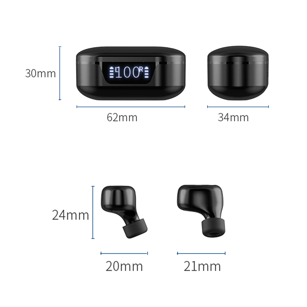 

Wireless Headphones Waterproof Headset Bluetooth Earphones Noise Canceling Sports Stereo Wireless Earbuds With Microphone