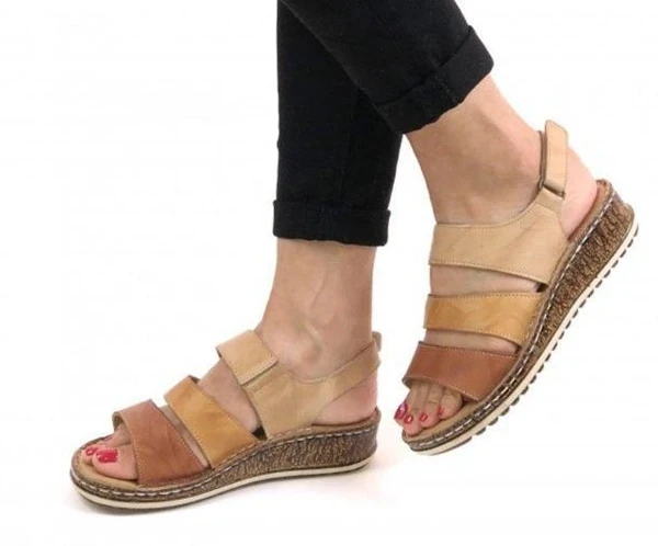 

2020 Shoes Woman Summer Leather Vintage Sandals Hook Casual Sewing Women Shoes Female Ladies Platform Retro Sandalias 35-43