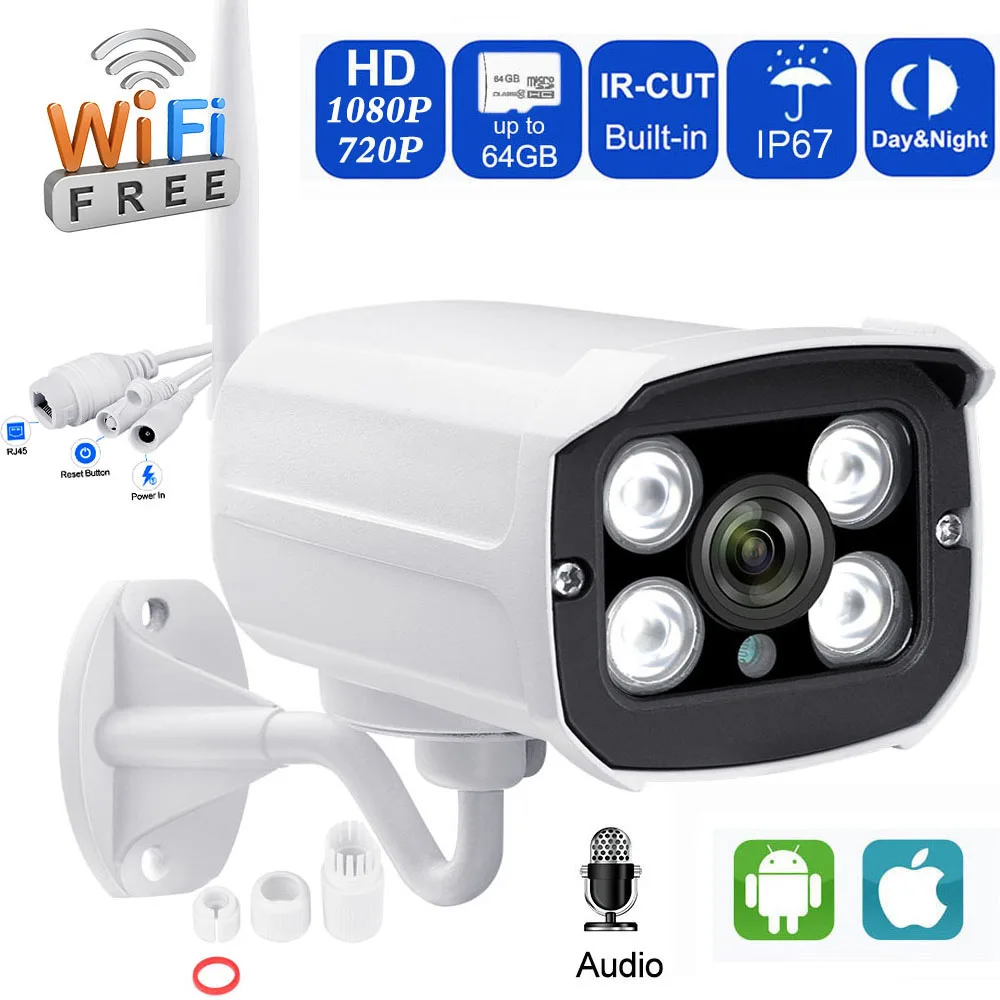 Беспроводной Камера 1080P открытый IP Wi Fi безопасности 2MP Водонепроницаемый Аудио