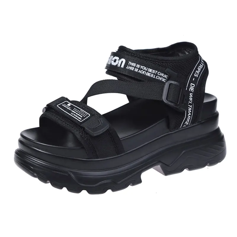 2019 летние женские босоножки на платформе массивной подошве в римском стиле