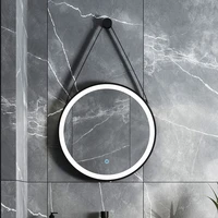 wall hanging round led bathroom mirror with touch screen smart mirror hair salon barber shop luminous round mirror wall hanging