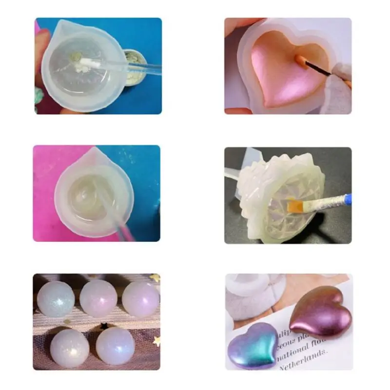 

10 Pcs/set DIY Handmade Soap Color Pearlescent Powder Mica Jewelry Crafts Making Filled Epoxy Pigment 54DC