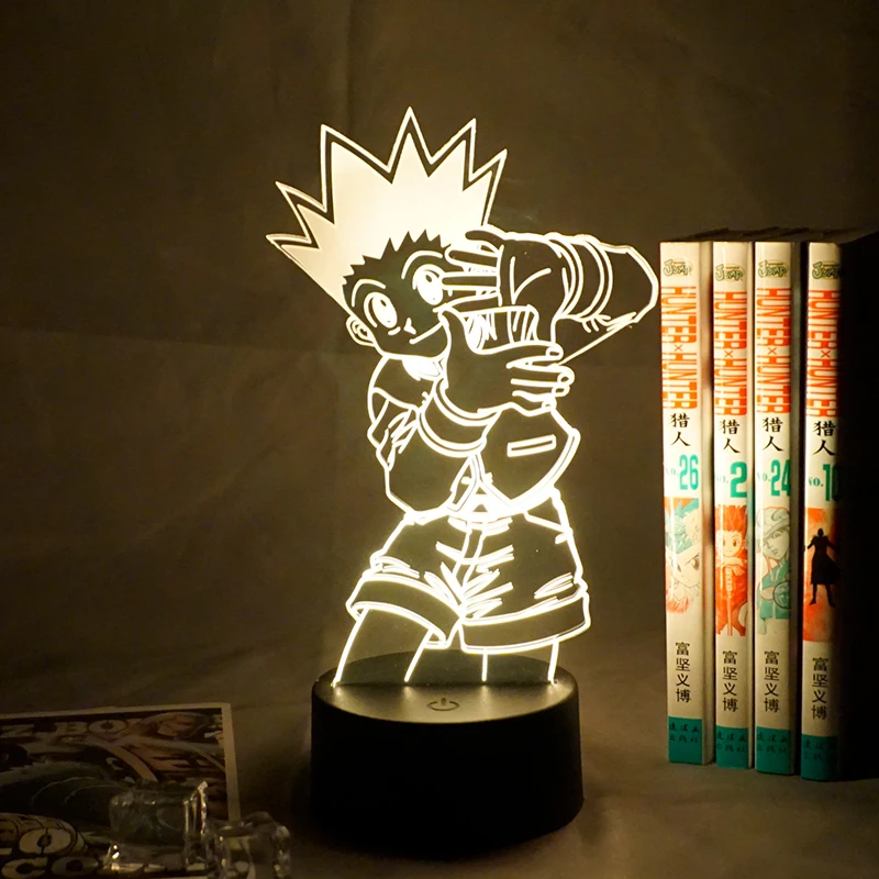 

Anime Hunter X Hunter 3d Anime Lamp Gon Freecss Figure Led Battery Powered Nightlight for Child Bedroom Decor 3d Lamps Gift