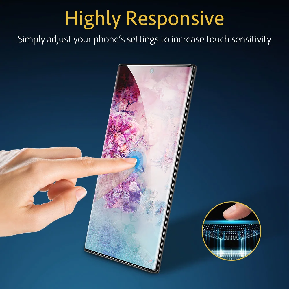 2 шт./лот ESR Защита экрана для samsung Galaxy Note 10 закаленное стекло полное покрытие Защитная пленка для samsung Note 10 Plus 5G