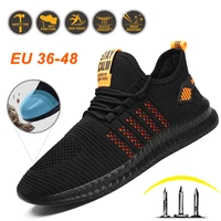 male work safety shoes steel toe working shoes safety sneakers men anti puncture boots breathable and comfortable security shoes