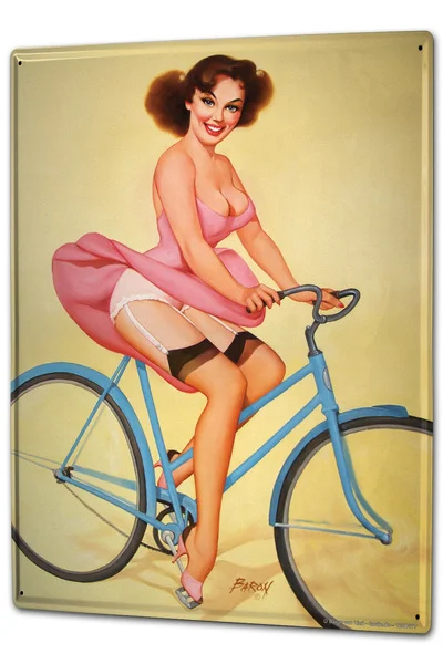 

Tin Sign Pin Up Adult Art Bicycle Coffee Bar Decoration Home Decor