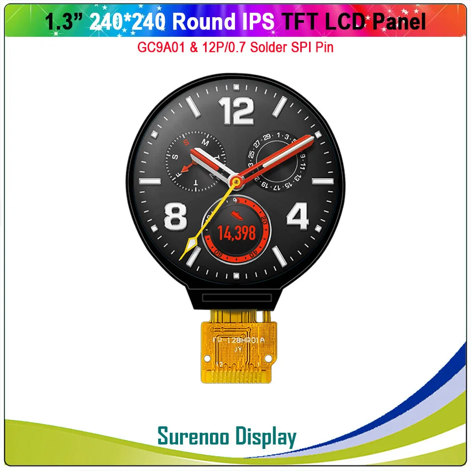 Круглый круглый экран 1 3 дюйма 240X240 IPS серия SPI GC9A01 TFT ЖК дисплей панель экрана с 12P