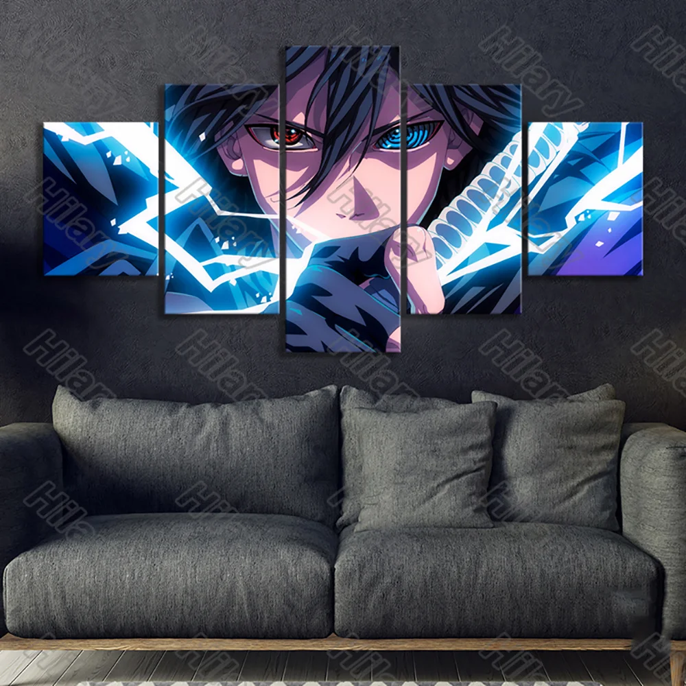 

Anime Poster Uchiha-Sasuke-Rinnegan-Sharingan-Naruto Canvas Painting 5Pcs Wall Art Customizable Decoration for Living Room