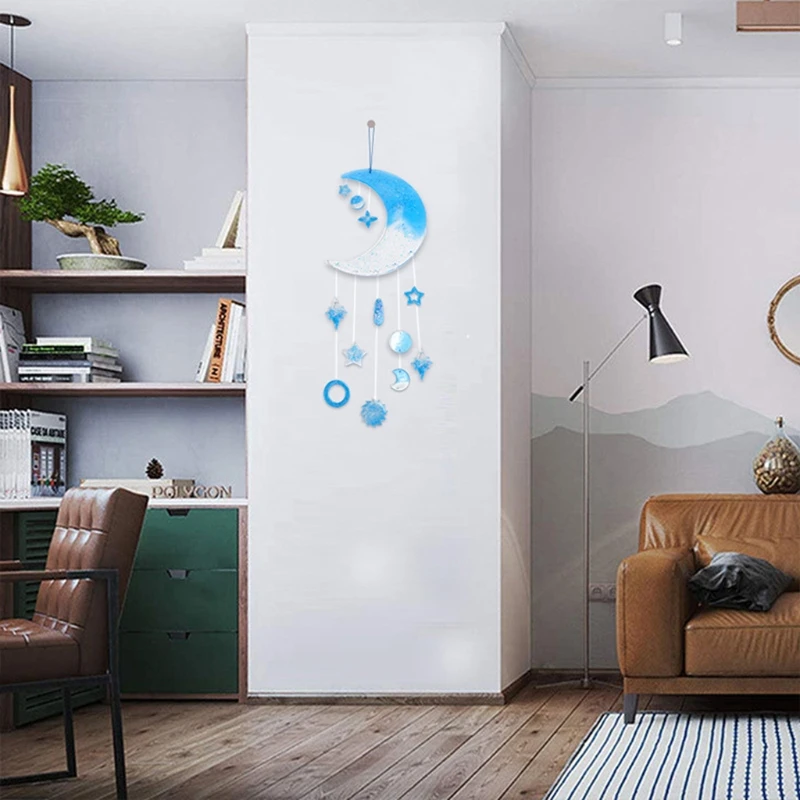 

Moon Wind Chimes Epoxy Resin Mold Hanging Ornaments Casting Silicone Mould DIY Crafts Jewelry Decorations Casting Tools