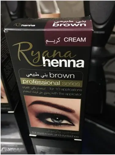 Brown Профессиональный макияж бровей хна крем для ресниц натуральный растительный цвет Mehendi бровей оттенок набор краситель коричневый черный с подарком - Цвет: Brown