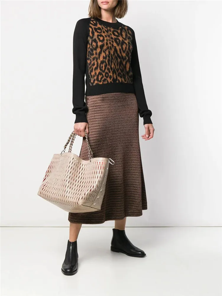 Streetwear Leopard Print Sweater Women 2019 Autumn Winter Fashion Long Sleeve Befree Knitted Sweaters and Pullovers For Ladies | Женская
