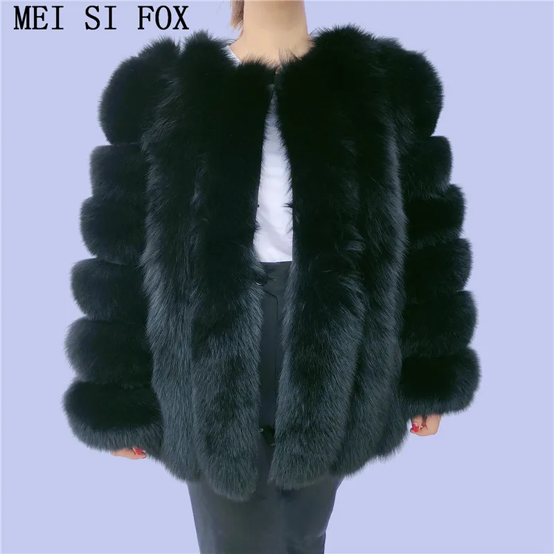 2020 зимние новые женские с вертикальными полосами пальто мехом из натурального