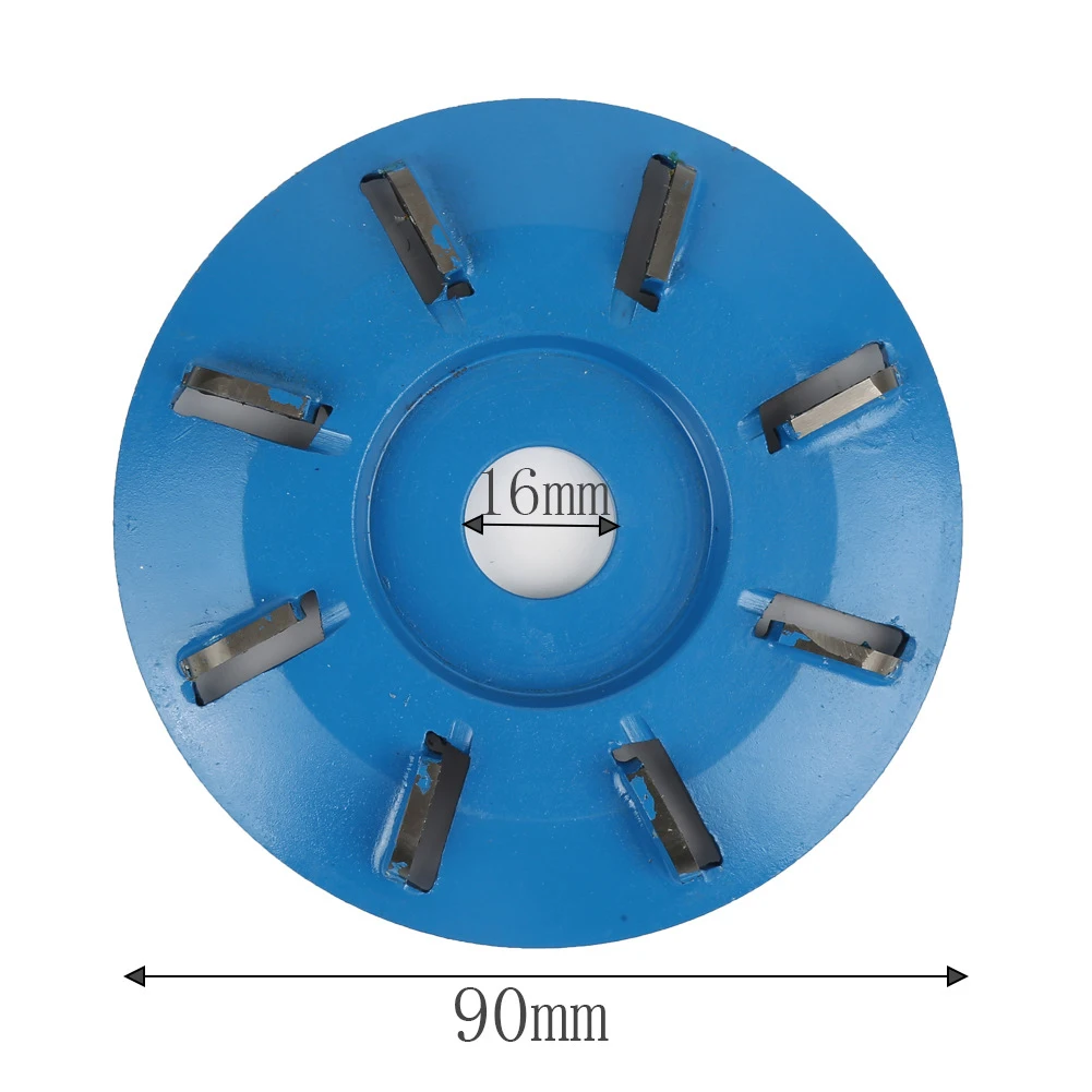 

90mm Diameter 16mm Bore 8 Teeth Round Woodworking Turbo Tea Tray Digging Wood Carving Disc Tool Milling Cutter Tool Parts