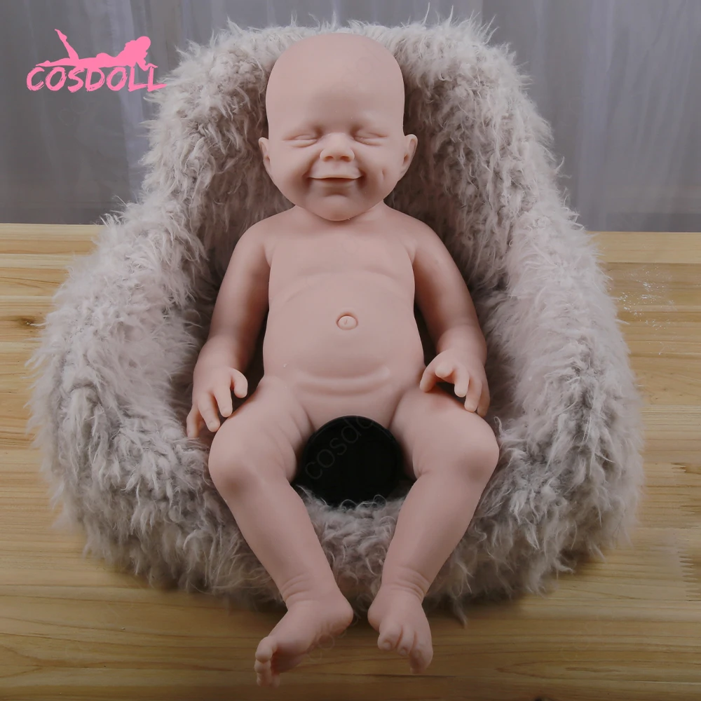 47 см Неокрашенный Reborn Baby Doll 3 25 кг Bebe пупырчатая улыбающаяся девочка реалистичные