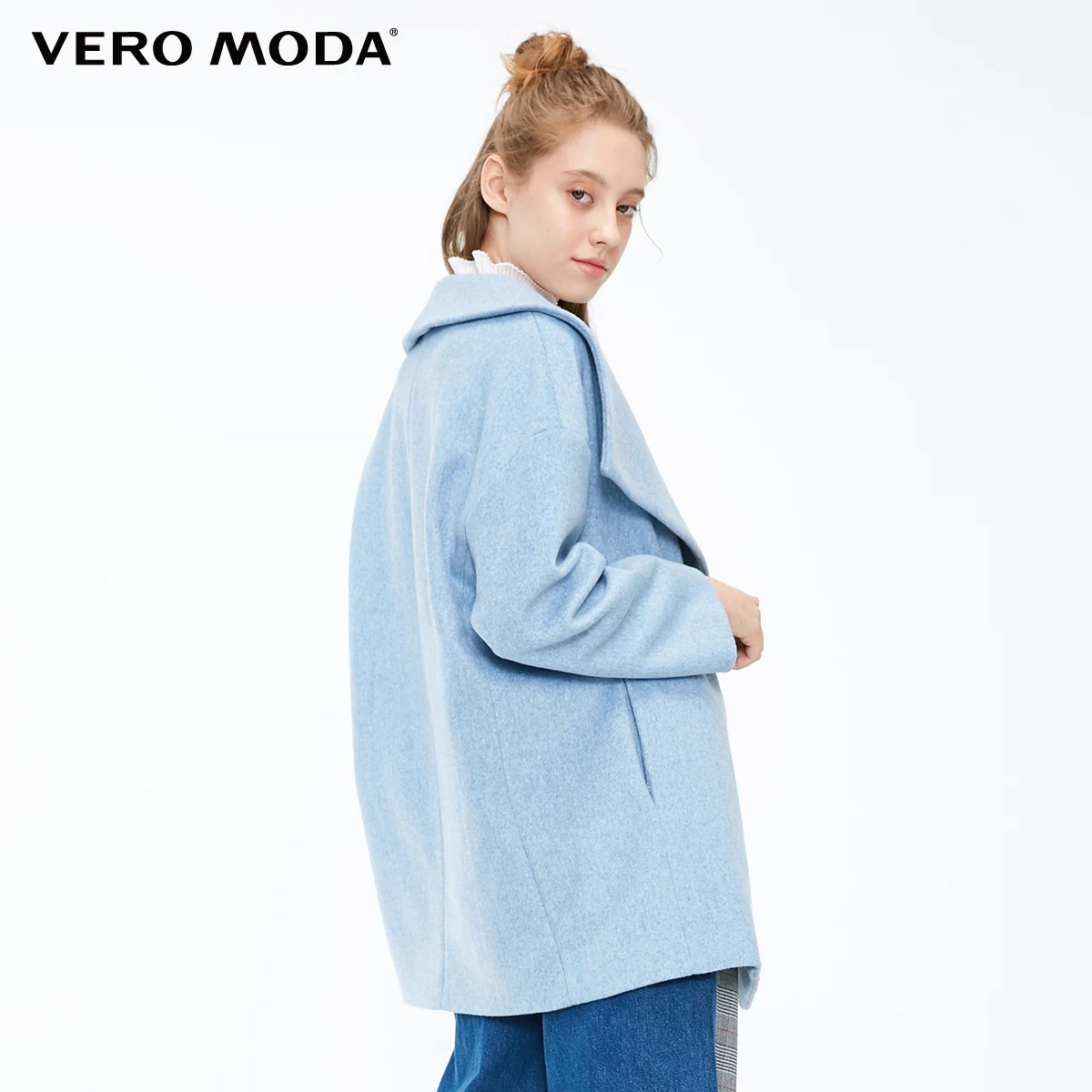 Vero Moda Свободное пальто из 61.3% шерсти с отворотом | 318327558 Женская одежда