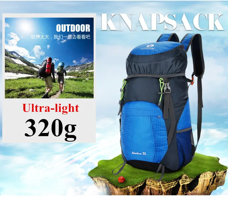Men Outdoor backpack camping bag 35L Ultralight waterproof travel Folding backpack Women Sports camping hiking Hike Pack