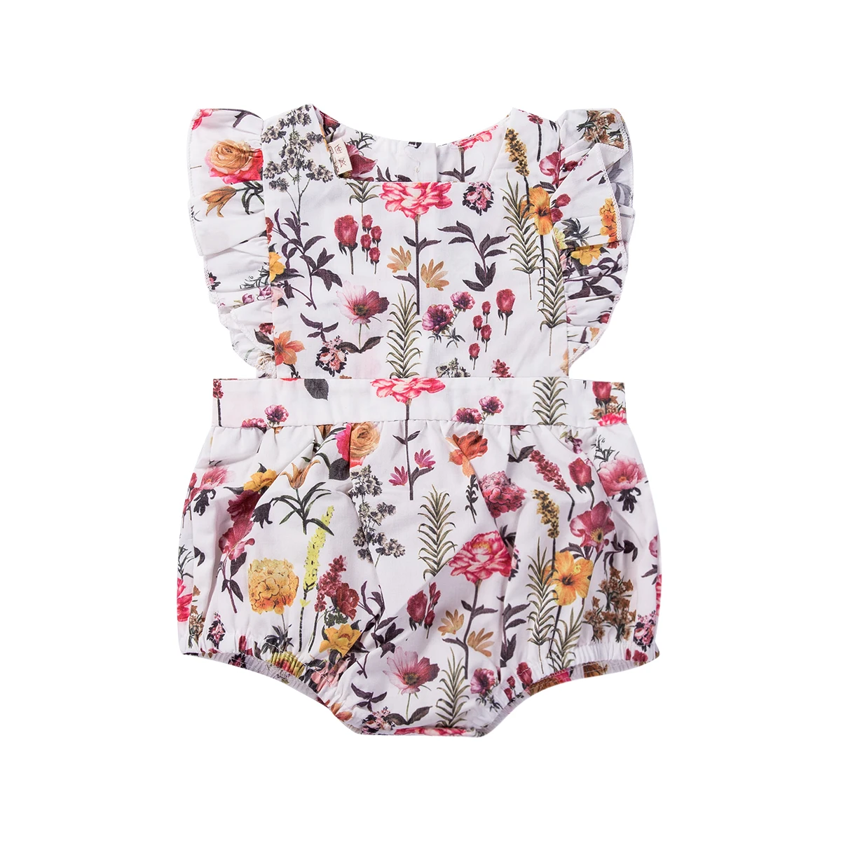 

2020 Baby Summer Clothing Newborn Baby Girl Floral Ruffle Jumpsuit Bodysuit Outfits Clothes Sleeveless Sunsuit 0-24M