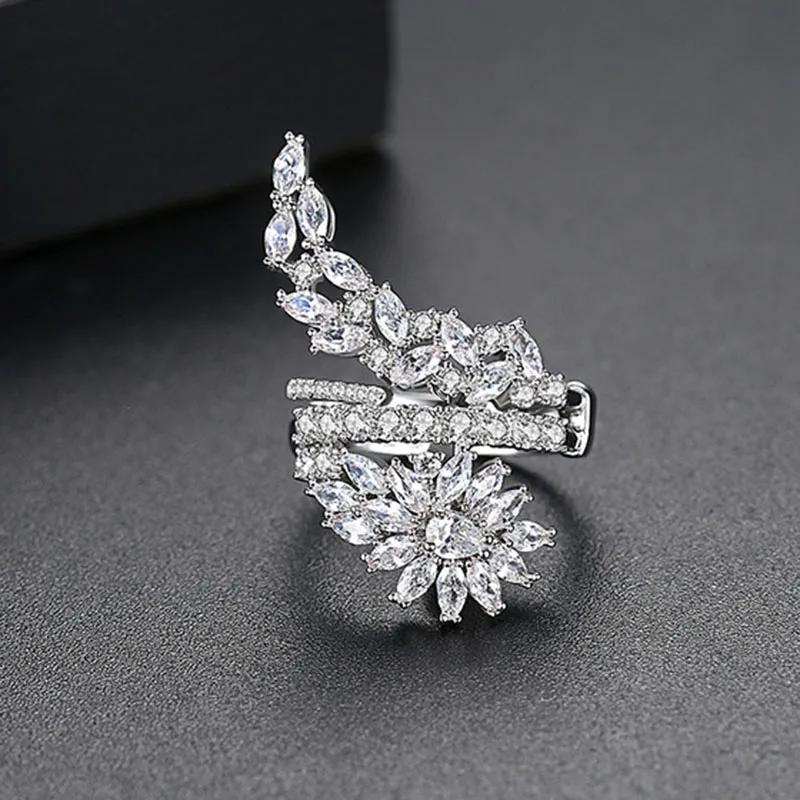HIBRIDE Fashion Women Rings Jewelry Handmade Cubic Zirconia Butterfly Wings Ring For Bride Wedding Anniversary Bijoux R-190 | Украшения и