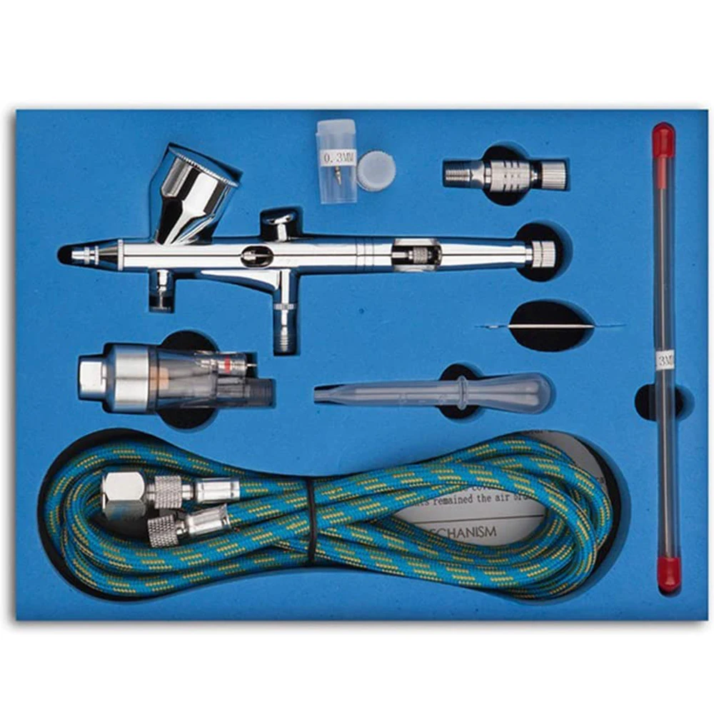Аэрограф с распылителем краскопульт компрессором двойное действие