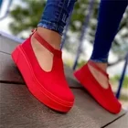 Кроссовки женские с круглым носком, однотонные низкие, повседневная обувь с пряжкой, лето 2021