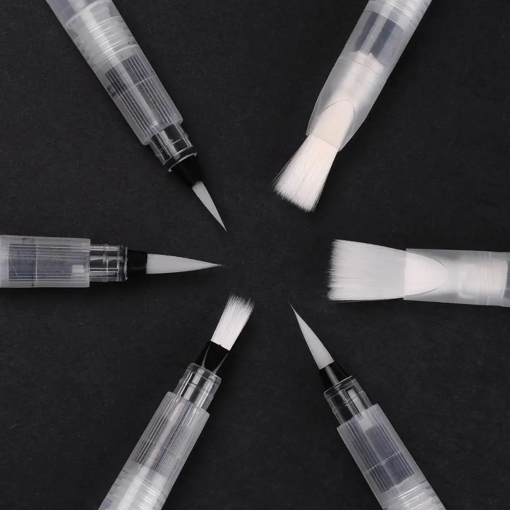 6 шт. автономным увлажнения акварель кисти набор мягкий нейлоновых волосяных