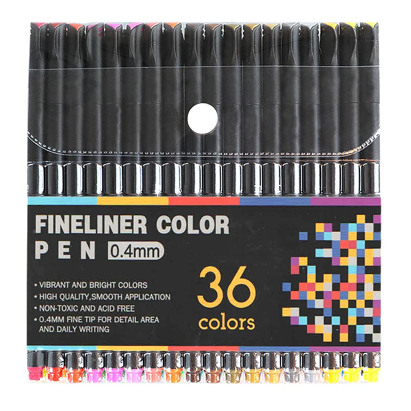 36 Colors Fineliner 100 шт цветные маркеры для рисования кисти и карандаши для рисования акварелью ручки для раскрашивания манга канцелярские принадлежности для каллиграфии - Цвет: 36 Colors Fineliner