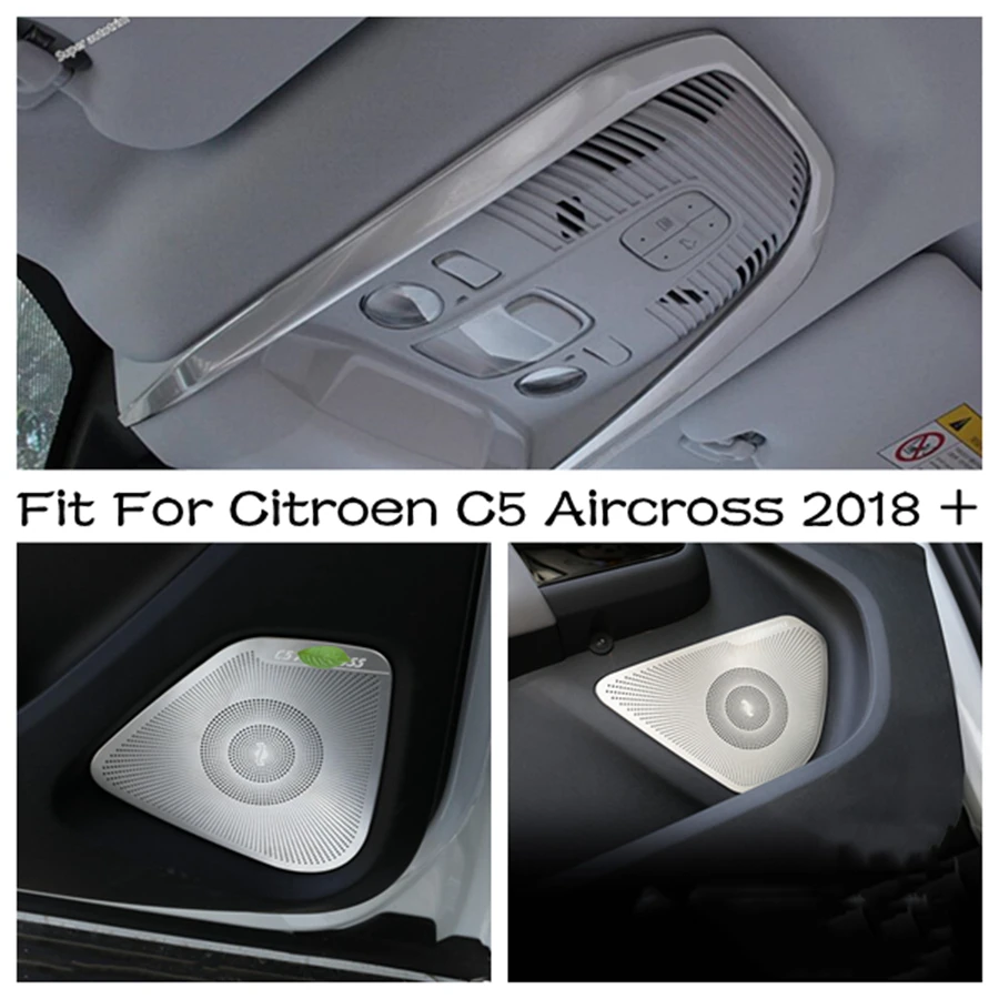 

Ceiling Lights Lamp / Side Door Audio Speaker Tweeter Cover Trim Stainless Steel Interior For Citroen C5 Aircross 2018 - 2021