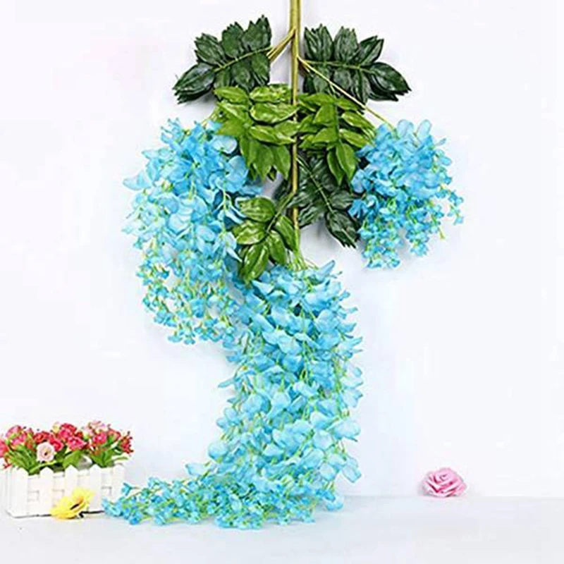 12 шт. в лоте Искусственной искусственная Глициния Vine ратта подвесная гирлянда