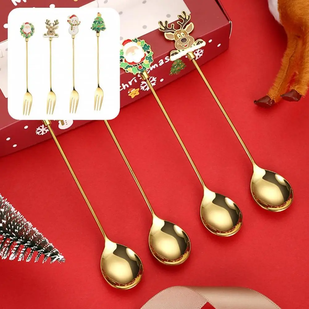 

Cake Spoon Thicken Fashion Comfortable to Grip Demitasse Espresso Appetizer Christmas Coffee Spoon