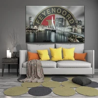 feyenoord city river landscape painting by numbers diy canvas acrylic painting wall art home decoration 40x50cm