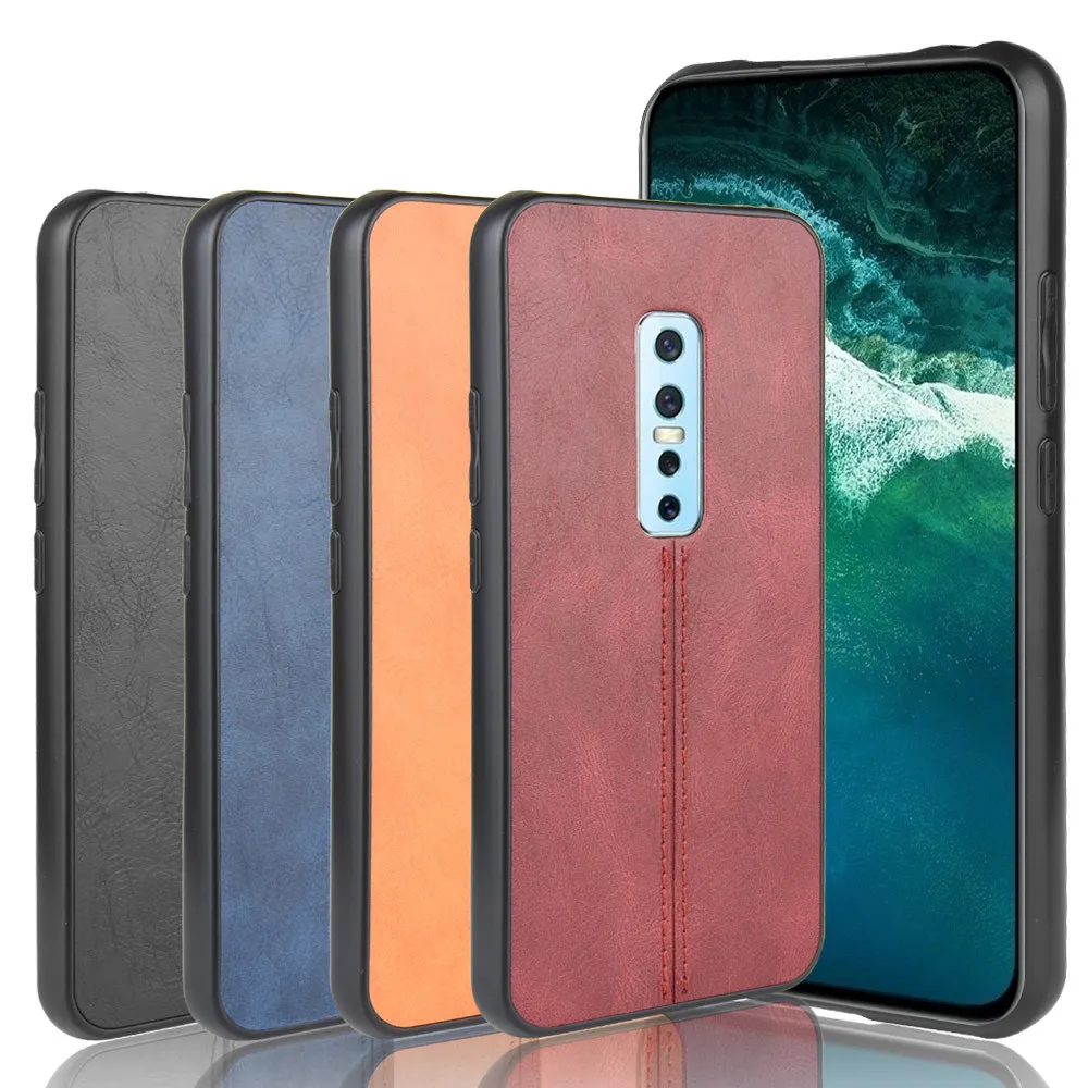 Чехол для vivo V17 Pro 6 44 дюймов роскошная телячья кожа из искусственной кожи жесткая
