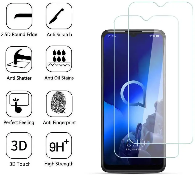 

Защитное стекло, закаленное стекло 2.5D 9H для ALCATEL 3X 2019