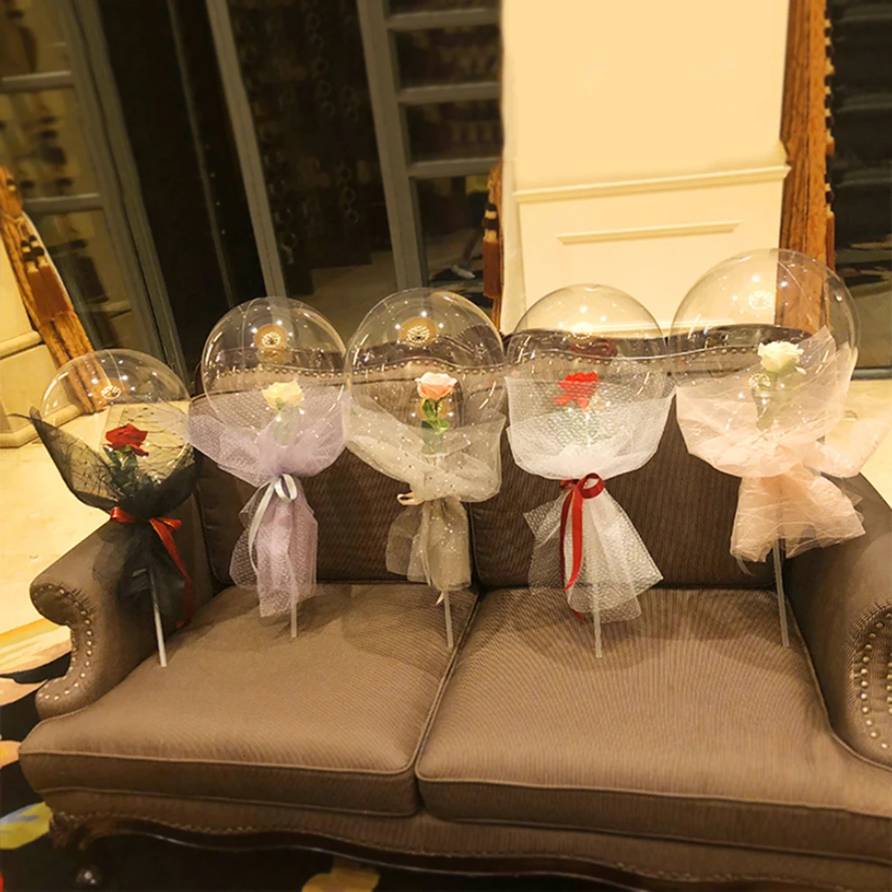 Светодиодные шары DIY розы Букет воздушные для дома вечерние светящиеся с