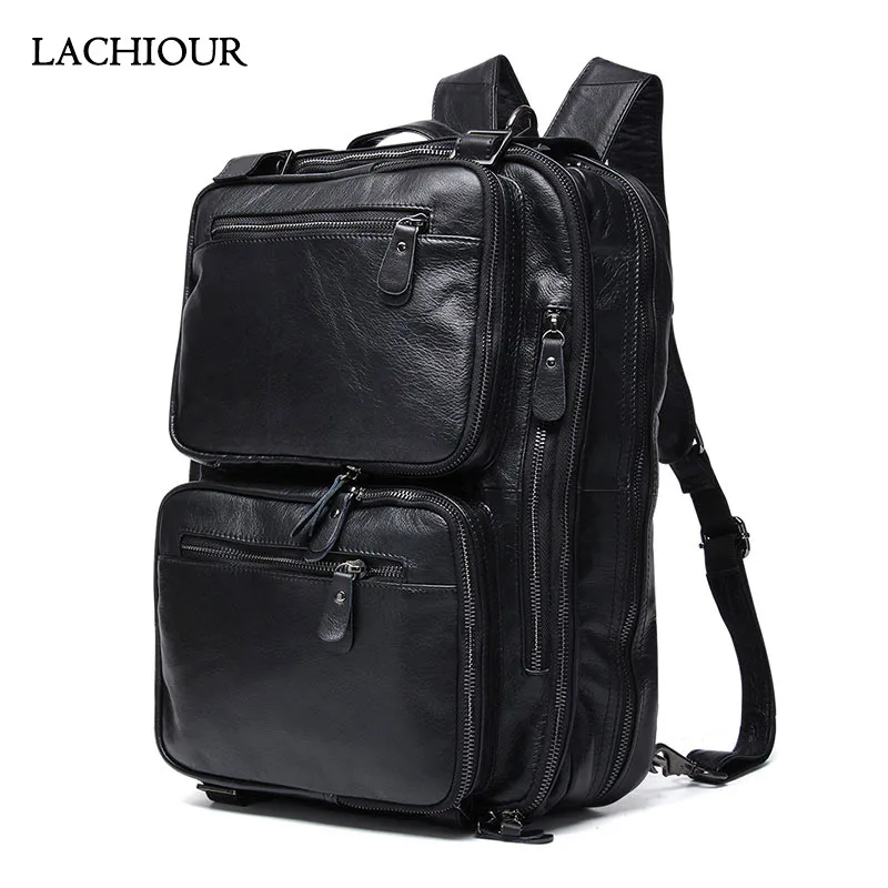 Brand Genuine Leather Handbag Large 14inch Laptop Bag Handbags Cowhide Crossbody Bag Men's Travel brown Leather briefcase