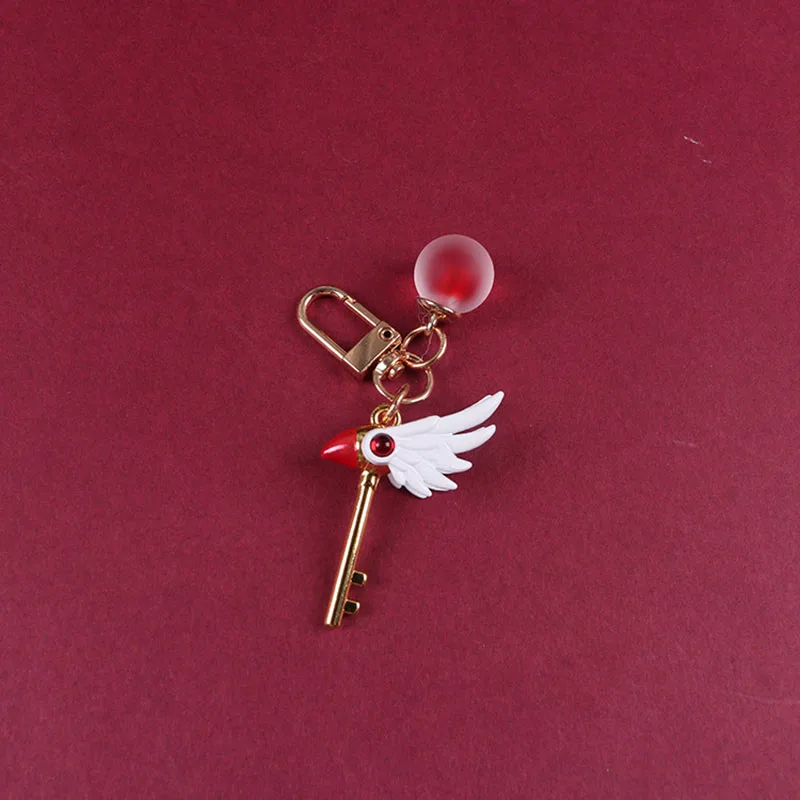 Fashion 3D Girl Sakura Variety Magic Wand Keychain Car Bag Pendant Key Ring for Women Cartoon New Year Trinkets | Украшения и