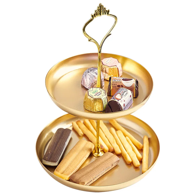 

Северной Европейский легкий роскошный современный простой двойной слой железа тарелка для фруктов