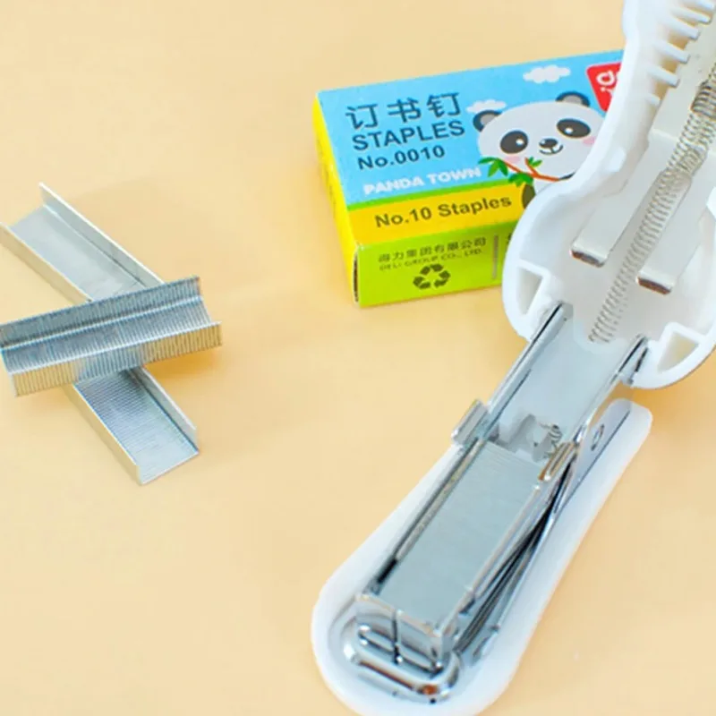 Маленькая панда степлер мультфильм Офис школа Скрепка переплет книга
