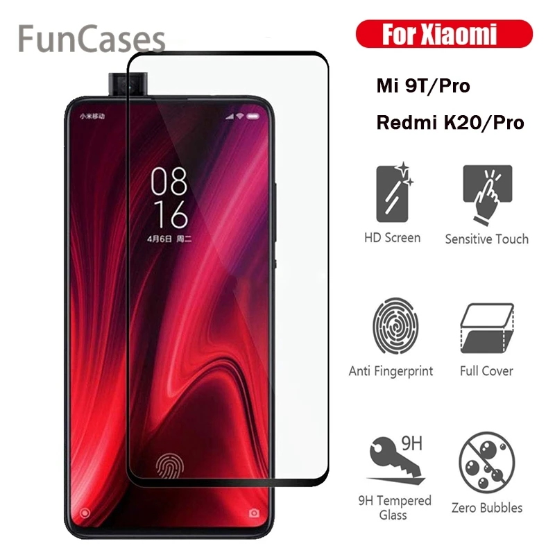 

Full Cover Protective Glass for Xiaomi Mi 9T Pro Screen Protector Safety Front Film on Redmi K20 Pro Sklo hm k20 Tempere Protect