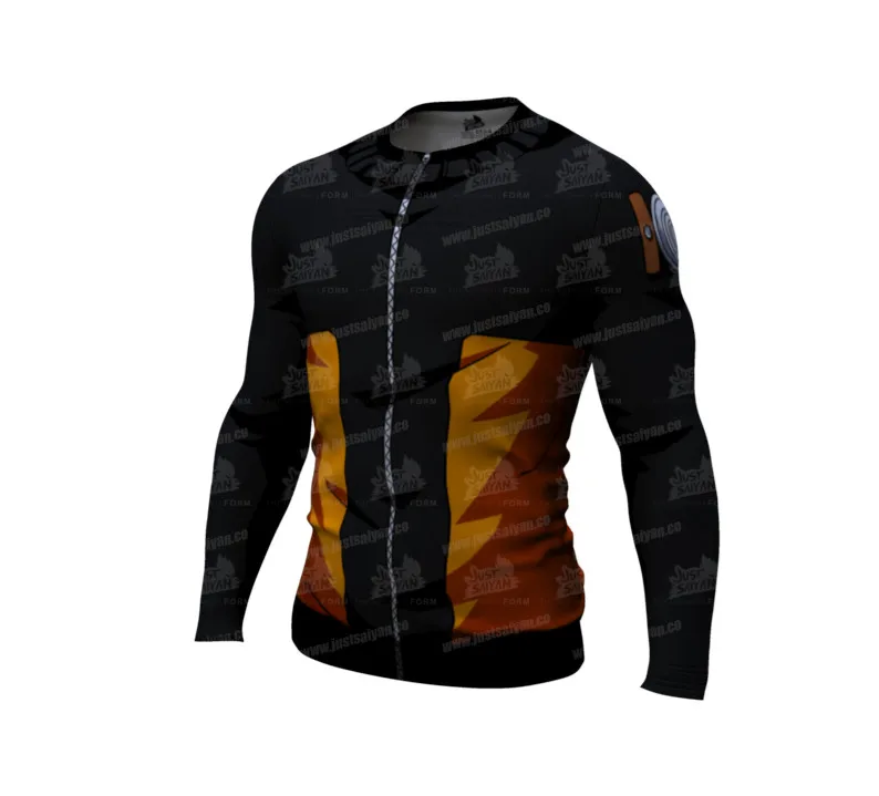 Футболка мужская с длинным рукавом облегающие легинсы для фитнеса рисунком